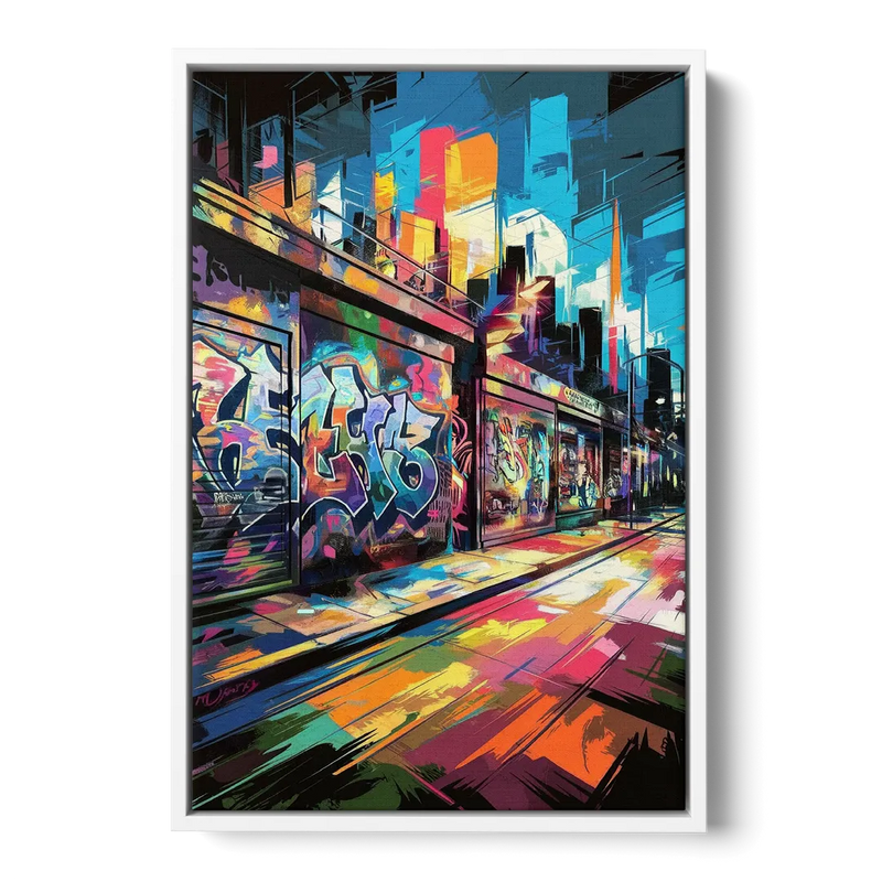 Dunedin Street Art Vibes - White Frame Canvas