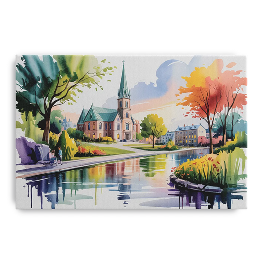 Quebec City Historic Churches - Canvas Wall Art