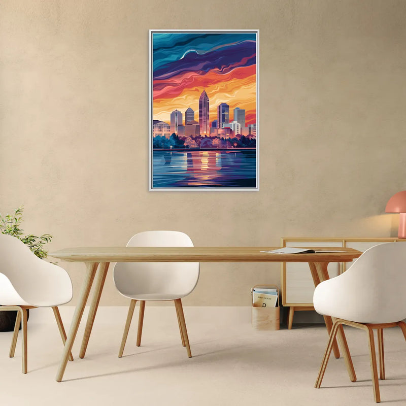 Atlanta Street Photography - Living Room White Frame Canvas