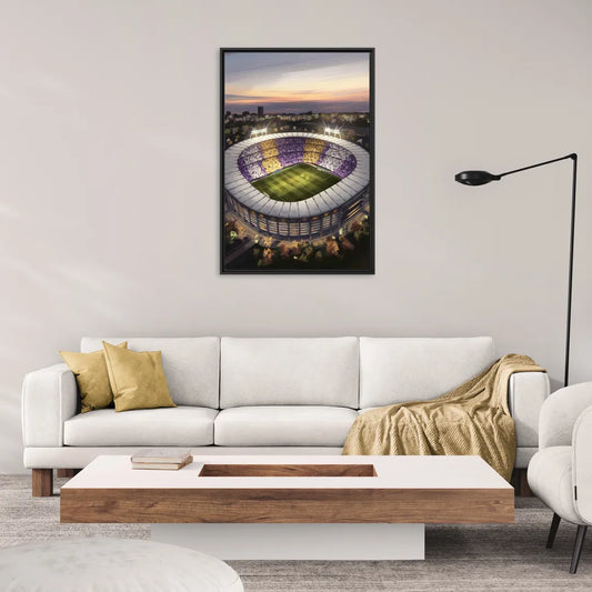 Orlando City FC Stadium Scene - Living Room Black Frame Canvas