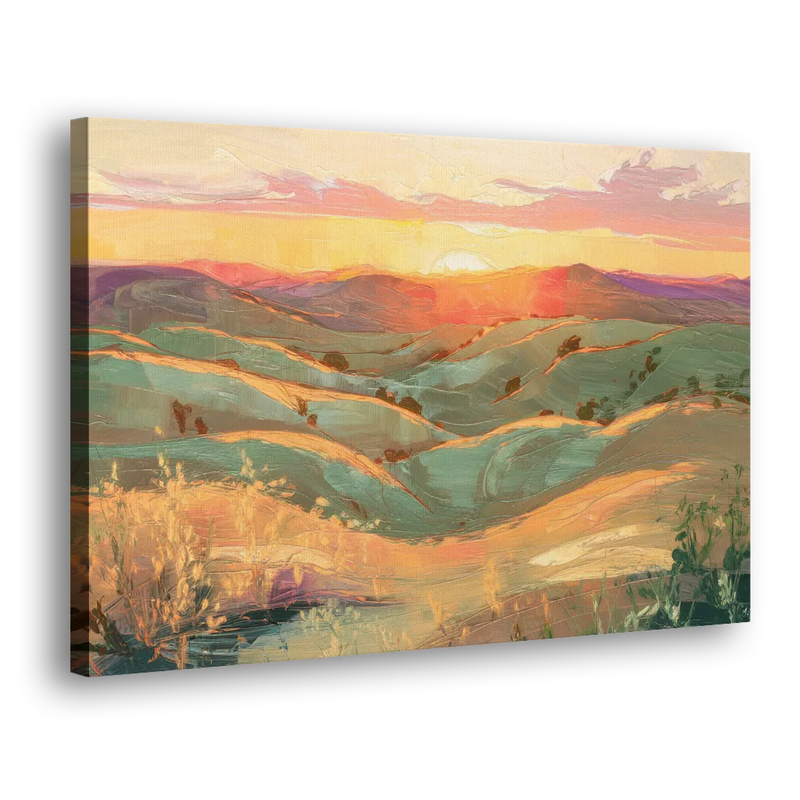 Bisbee Sunset Over Hills - Canvas Print Art Sides