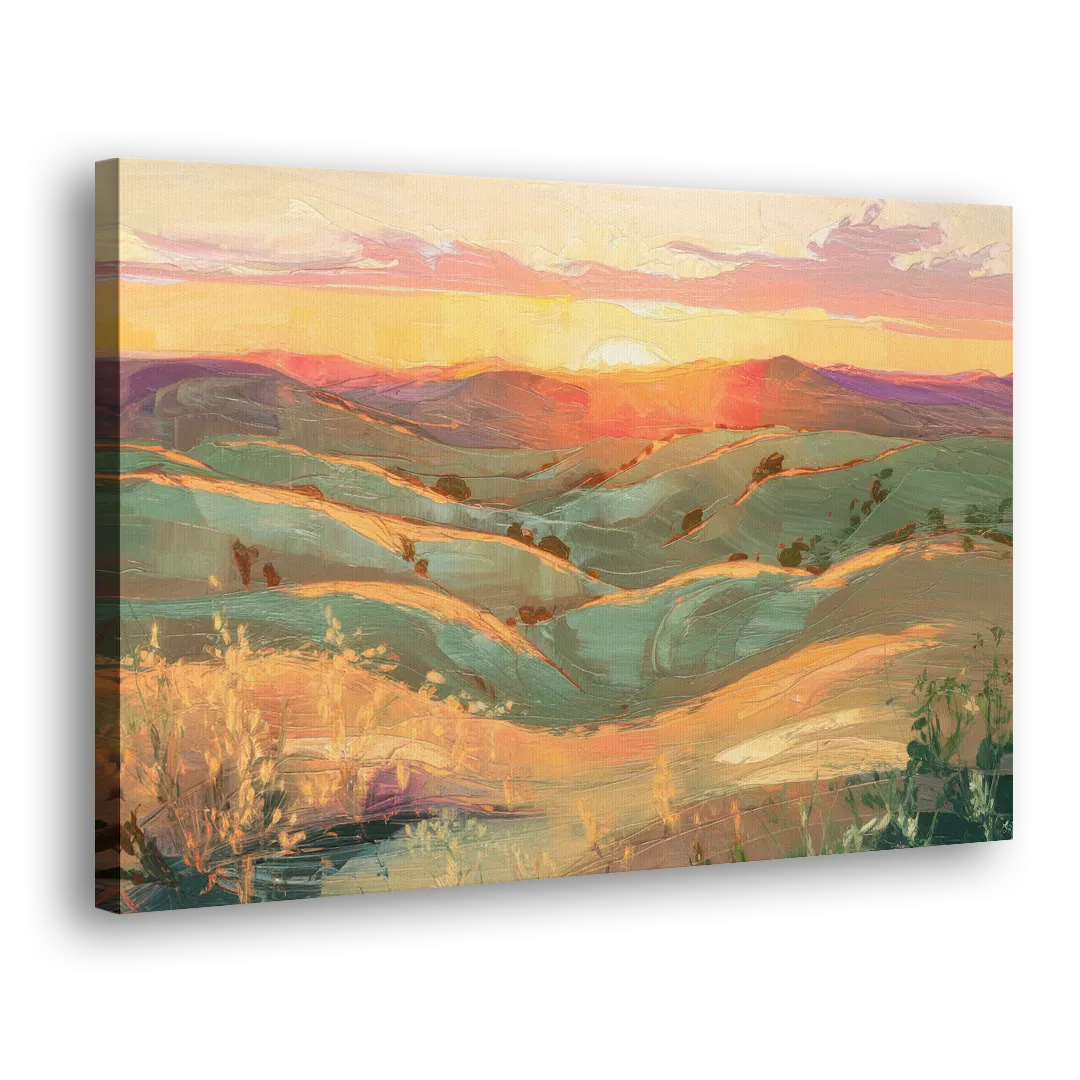 Bisbee Sunset Over Hills - Canvas Print Art Sides