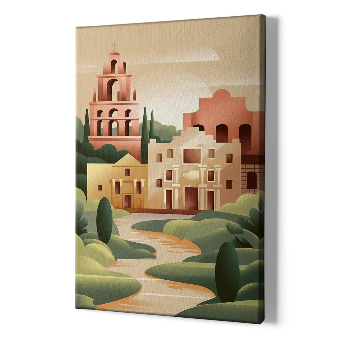 San Antonio Historic Missions - Canvas Print Art Sides