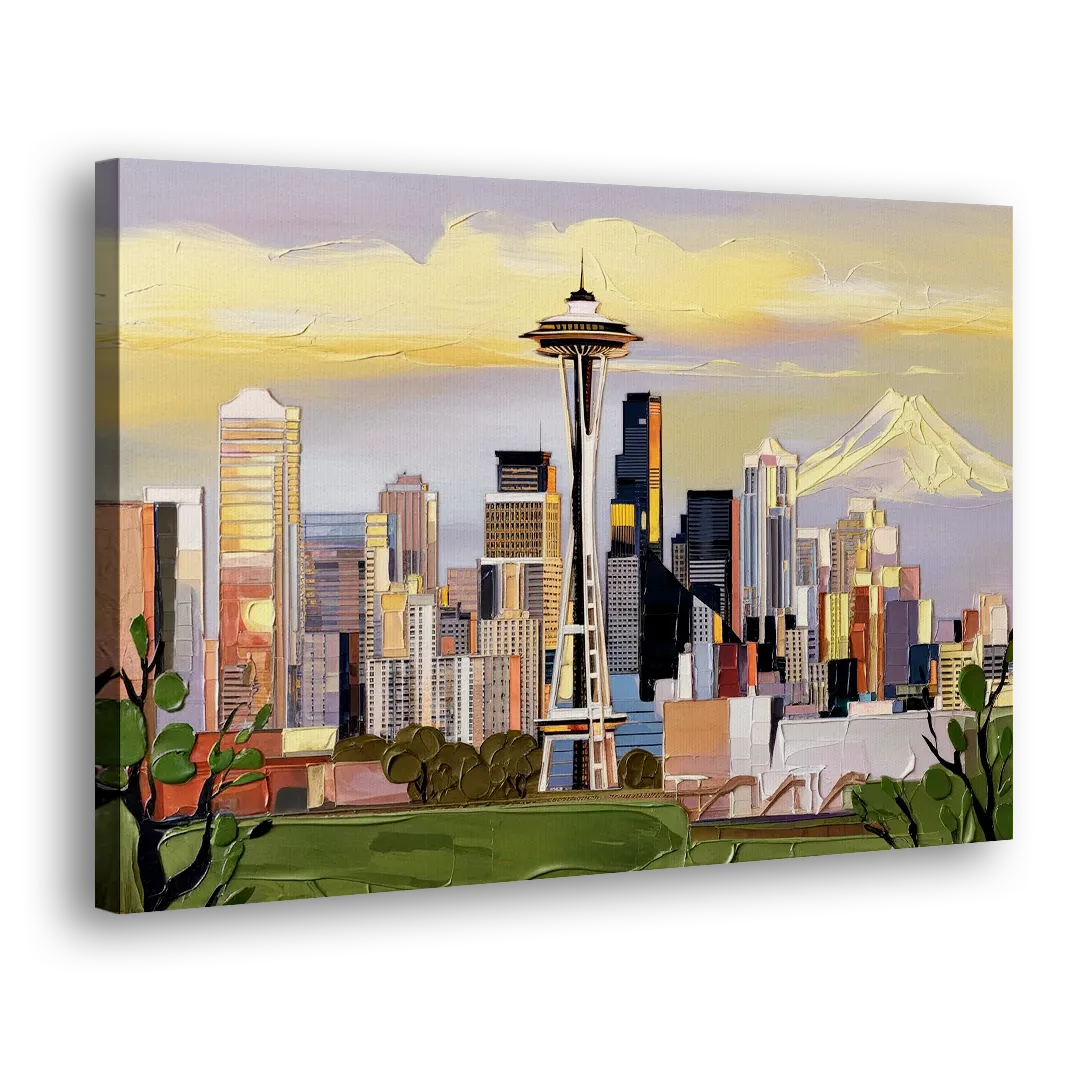 Seattle Downtown Skyline - Canvas Print Art Sides