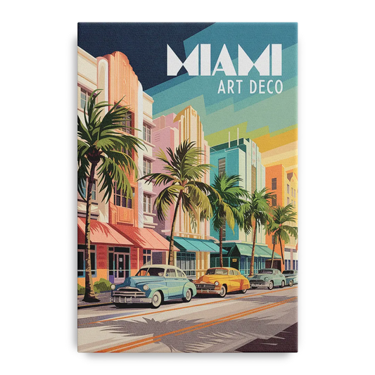 Miami Art Deco District - Canvas Wall Art
