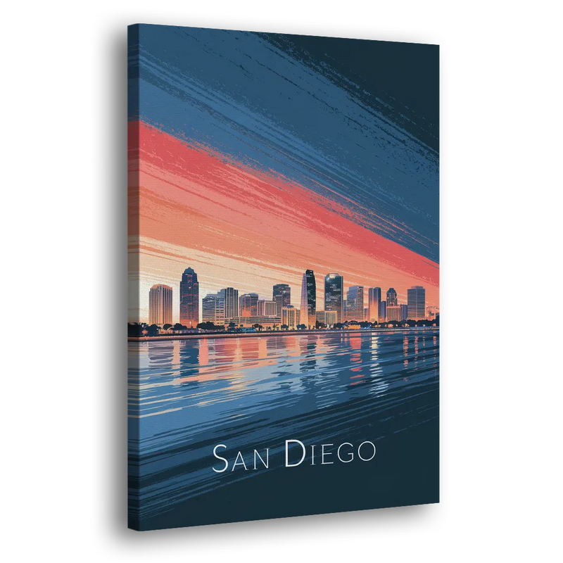 San Diego Urban Skyline - Canvas Print Art Sides