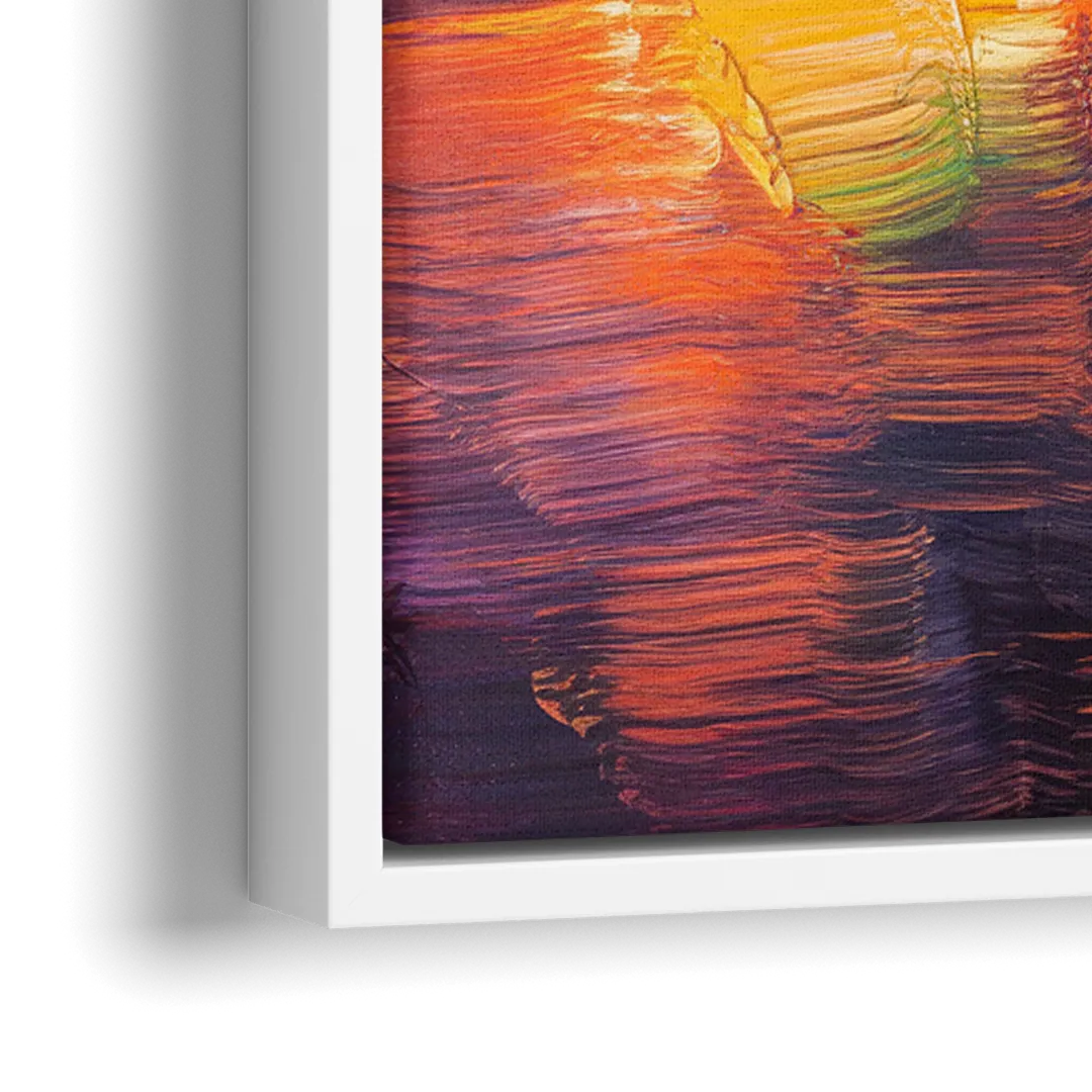 Austin Congress Avenue Bridge - Close-Up White Frame Canvas