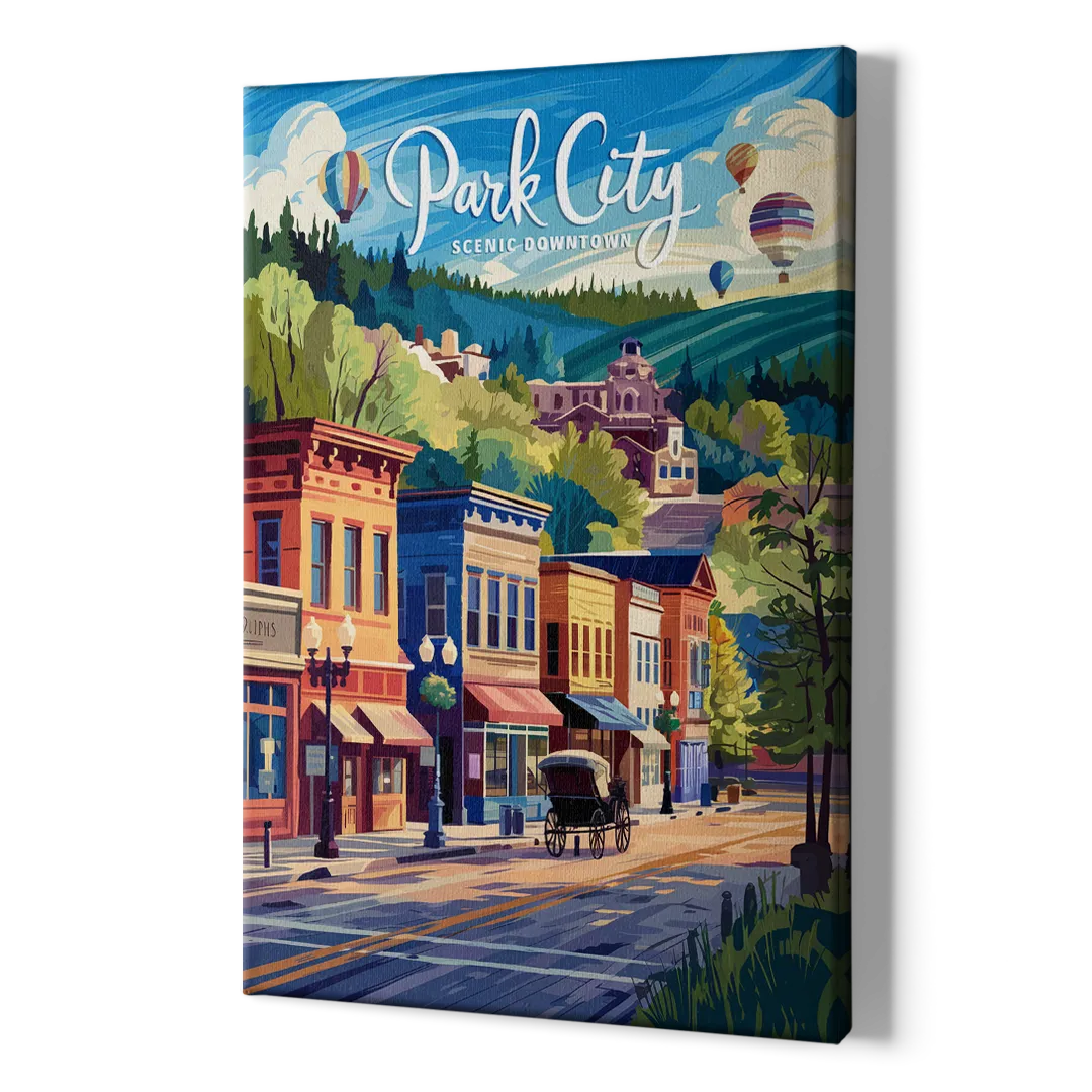 Park City Scenic Downtown - Canvas Print Art Sides