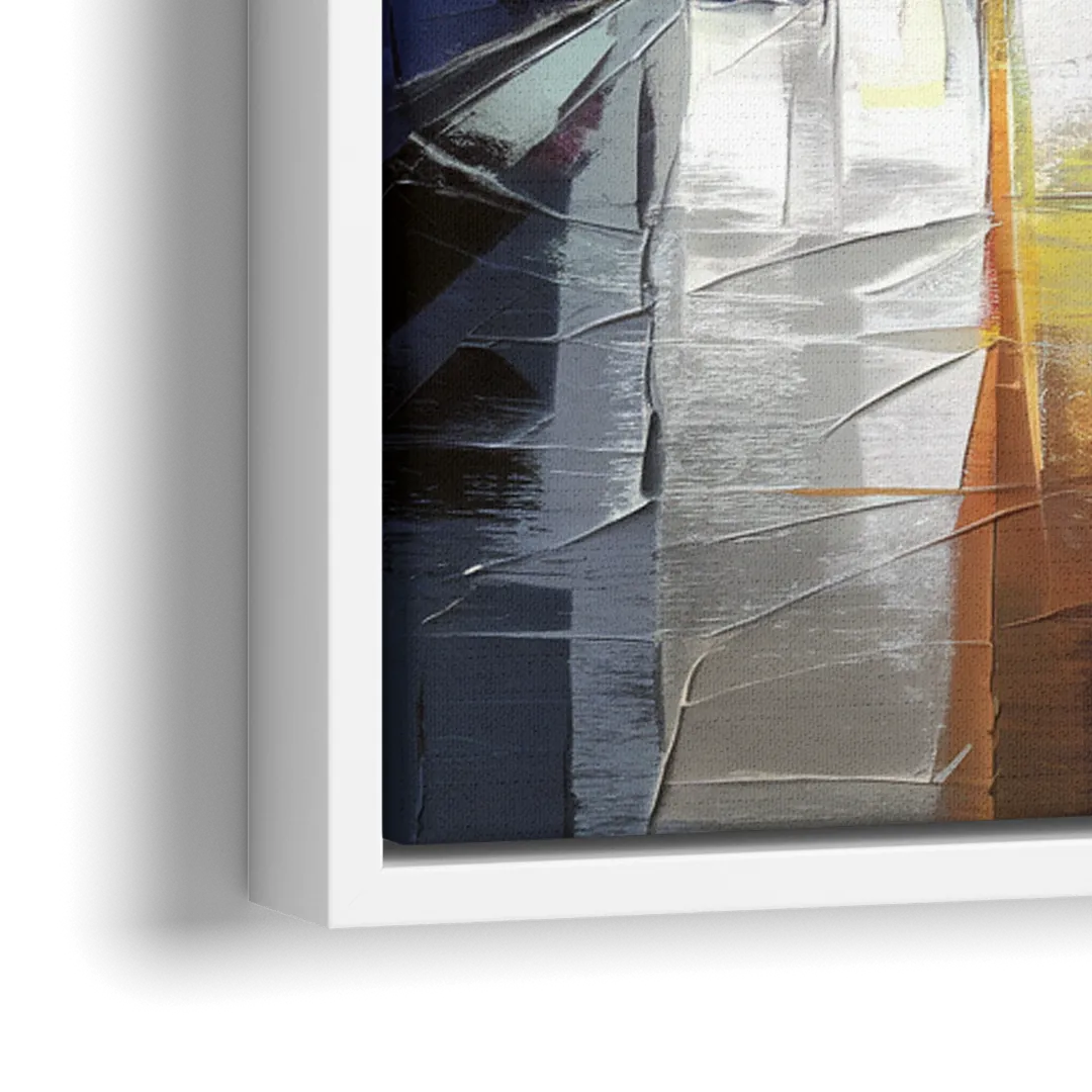Plano Nightlife Glow - Close-Up White Frame Canvas