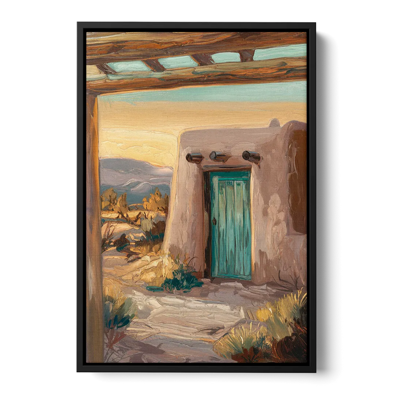 Santa Fe Pueblo Style - Black Frame Canvas