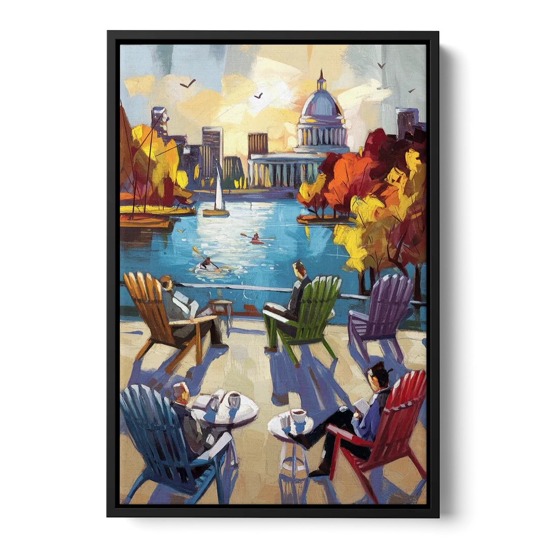 Madison Union Terrace Vibes - Black Frame Canvas