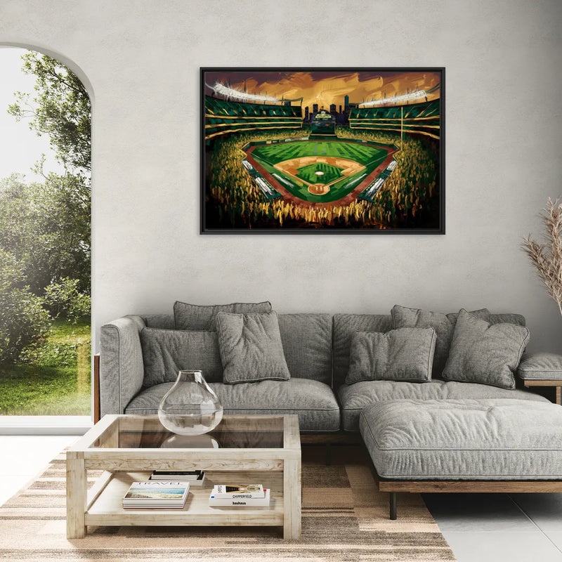 Oakland Athletics Stadium - Living Room Black Frame Canvas