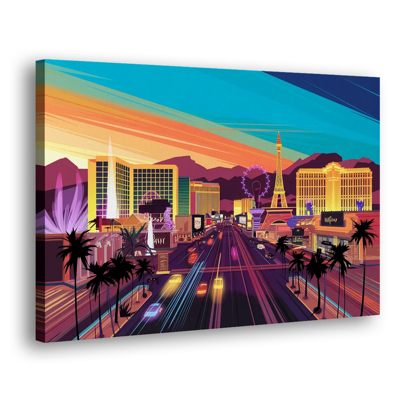 Las Vegas Iconic Strip Experience - Canvas Print Art Sides