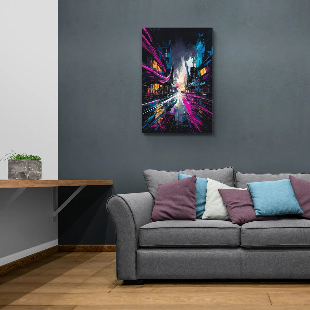Norfolk Neon District Vibes - Canvas Wall Art Living Room