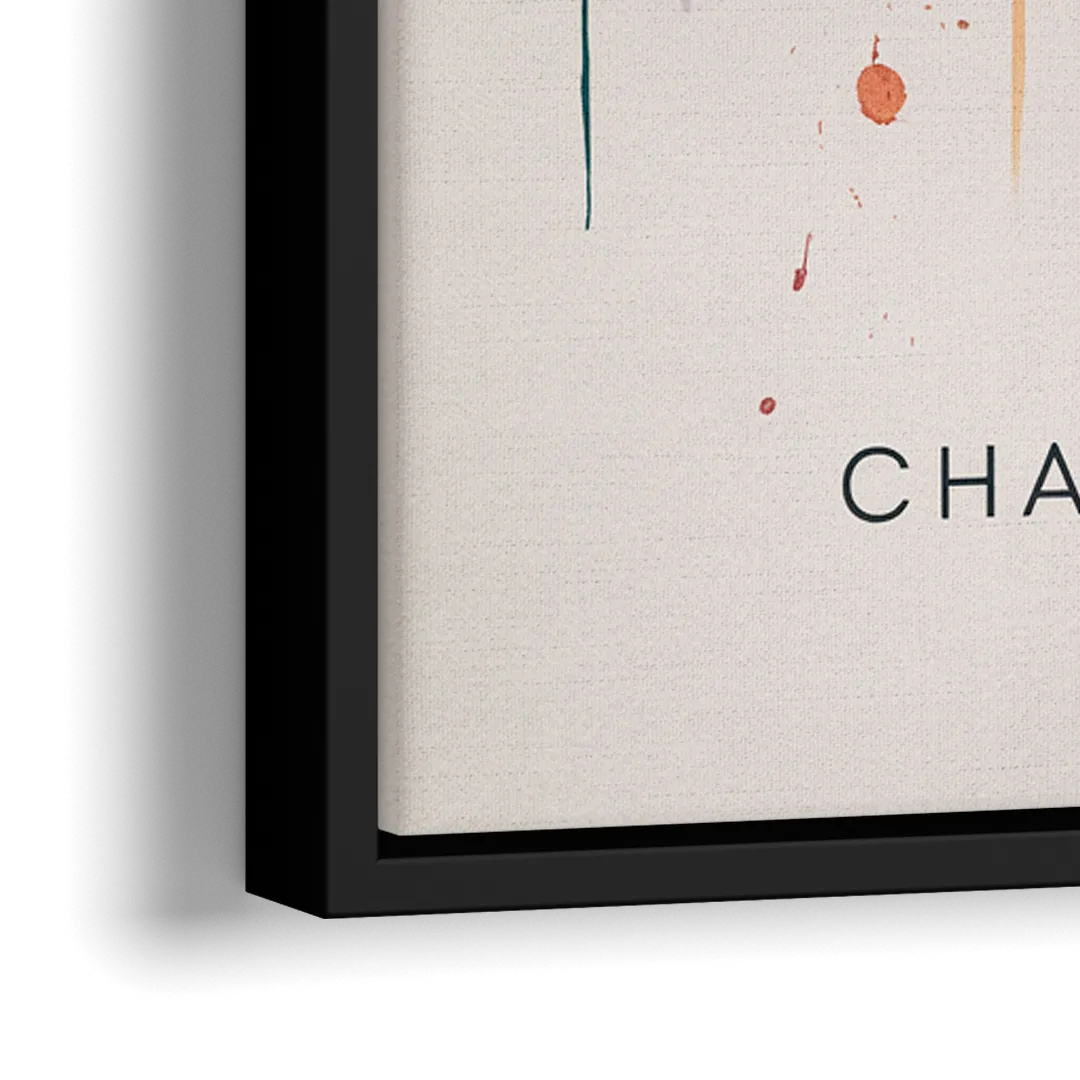 Charleston Historic Skyline - Close-Up Black Frame Canvas