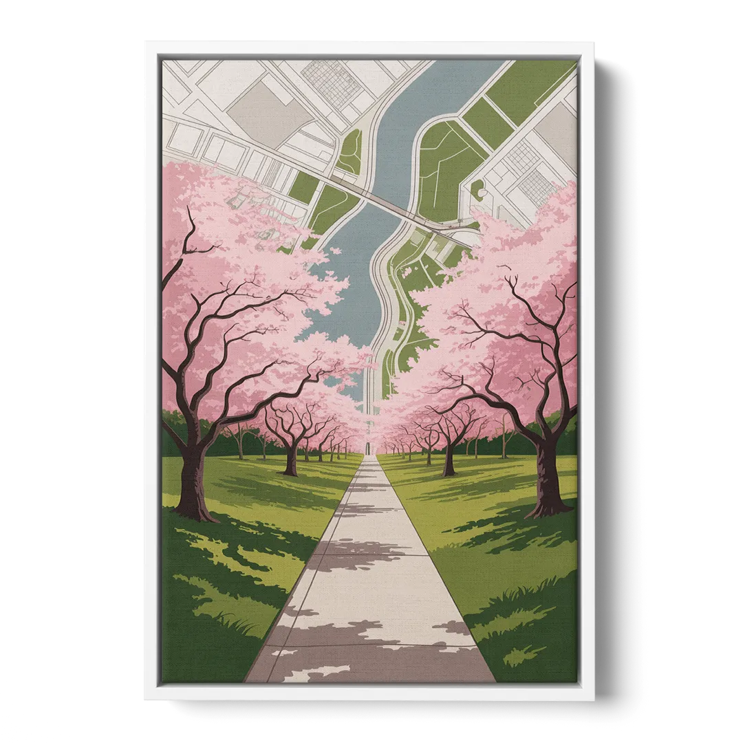 High Park Cherry Blossoms - White Frame Canvas