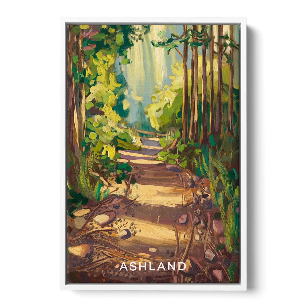 Ashland Hiking Paths - White Frame Canvas