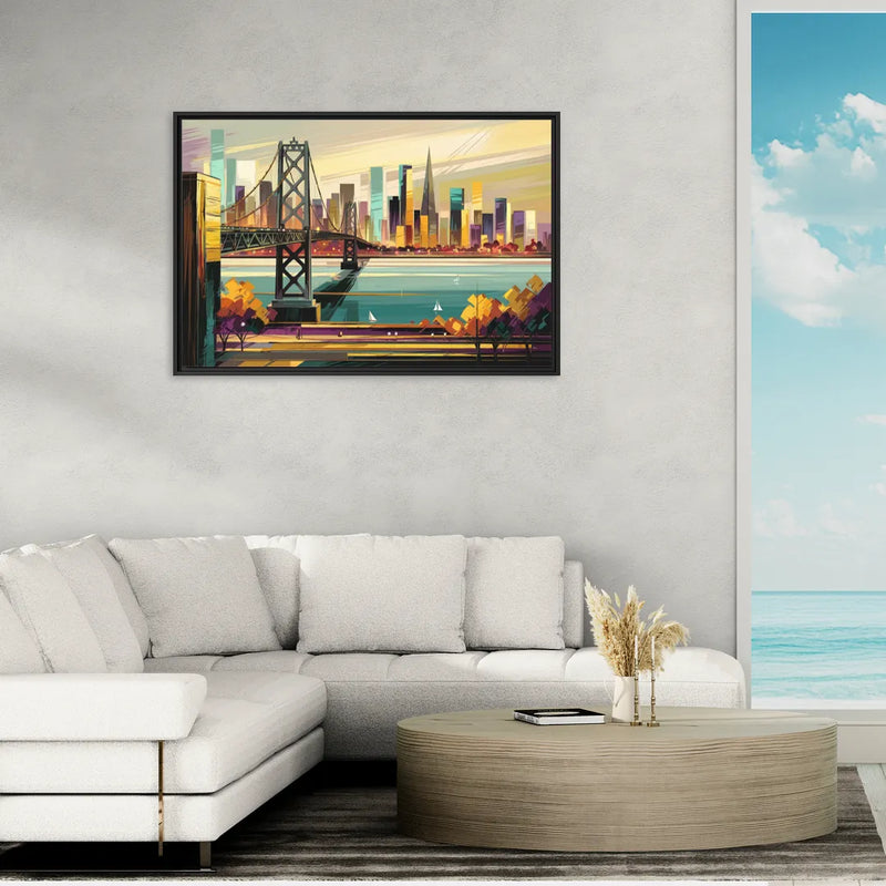 Oakland Downtown Vibes - Living Room Black Frame Canvas