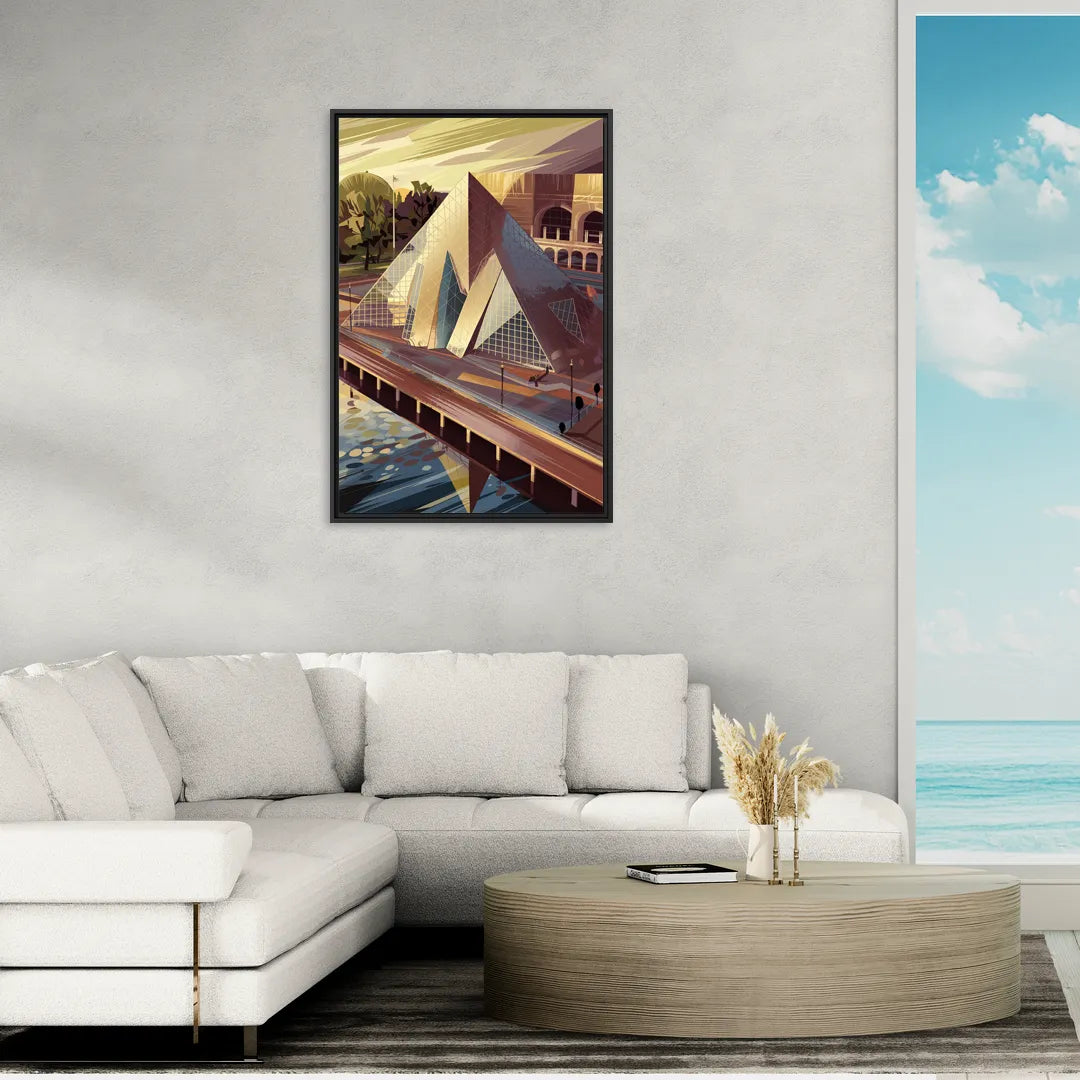 Cleveland Rock and Roll Hall of Fame - Living Room Black Frame Canvas