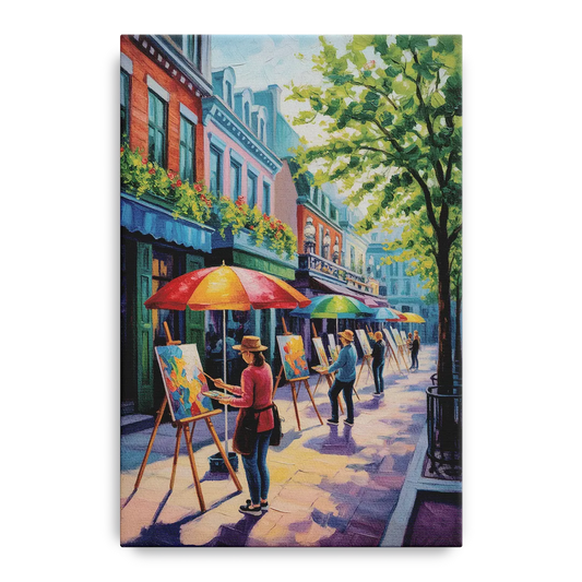 Rue du Tresor Artists Quebec - Canvas Wall Art