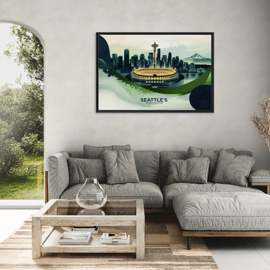 Seattle Sports Fans Unite - Living Room Black Frame Canvas