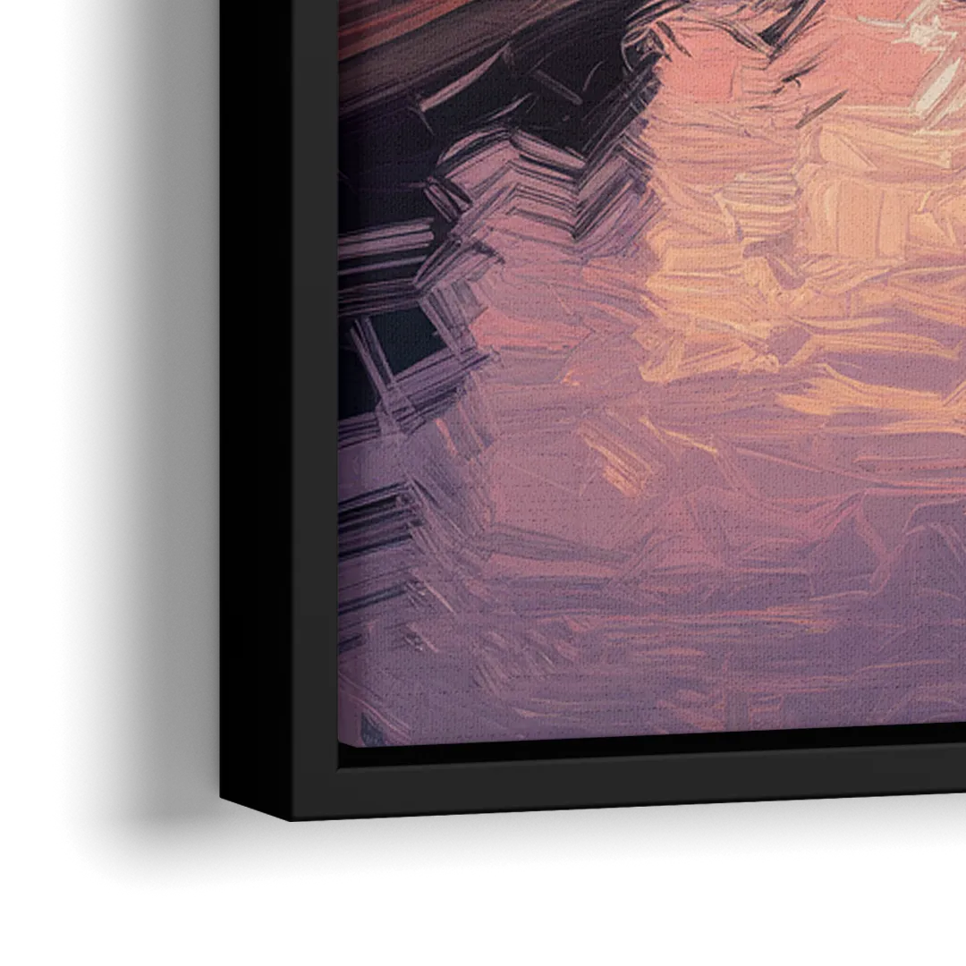 Arlington Skyline Sunset - Close-Up Black Frame Canvas