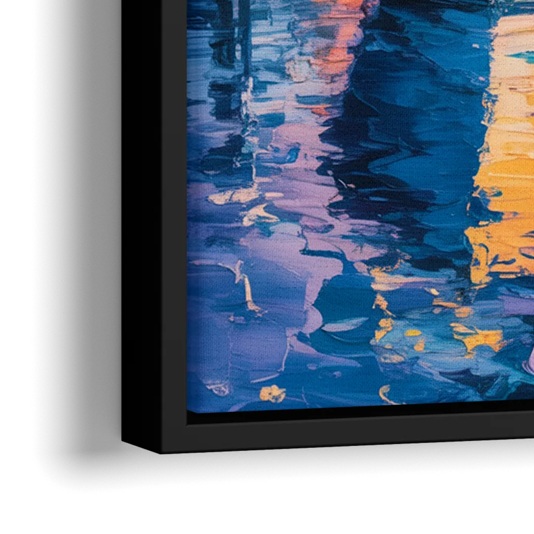 False Creek Boats - Close-Up Black Frame Canvas