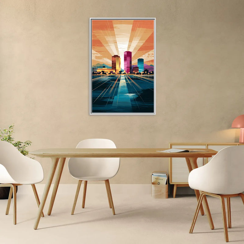 El Paso Downtown Vibes - Living Room White Frame Canvas