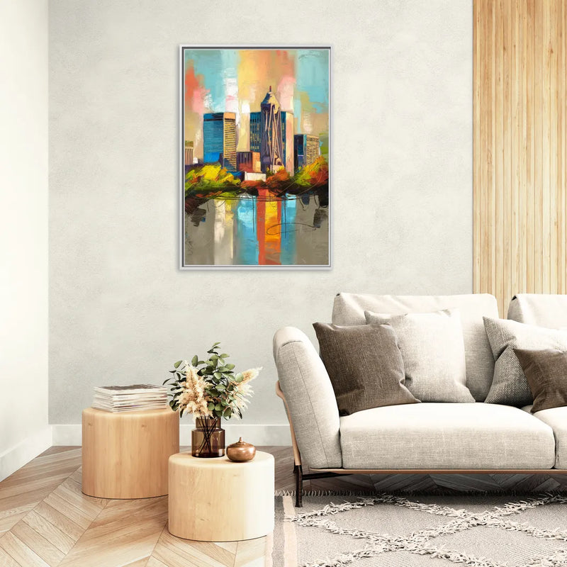Birmingham Alabama Magic City - Living Room White Frame Canvas