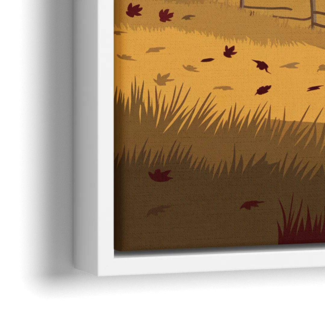 Burlington Fall Foliage - Close-Up White Frame Canvas