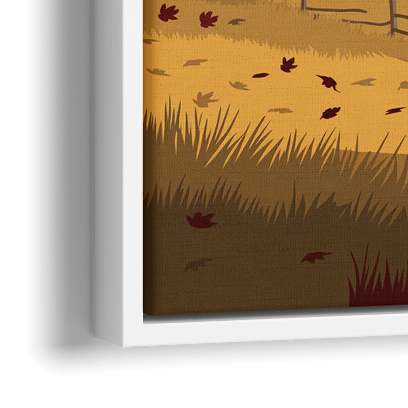 Burlington Fall Foliage - Close-Up White Frame Canvas