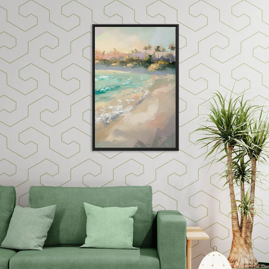 Naples Florida Ocean Breeze - Living Room Black Frame Canvas