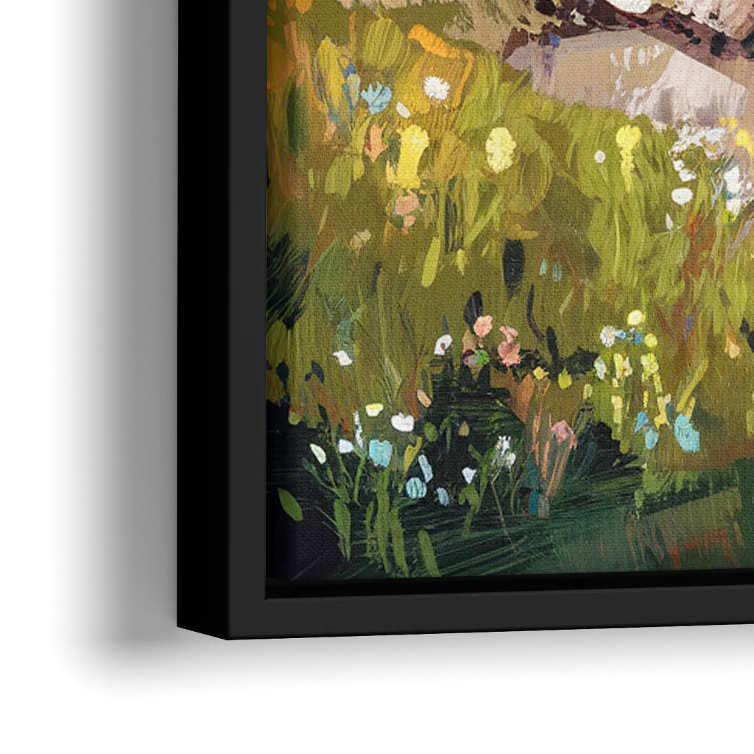 Galveston Lighthouse View - Close-Up Black Frame Canvas