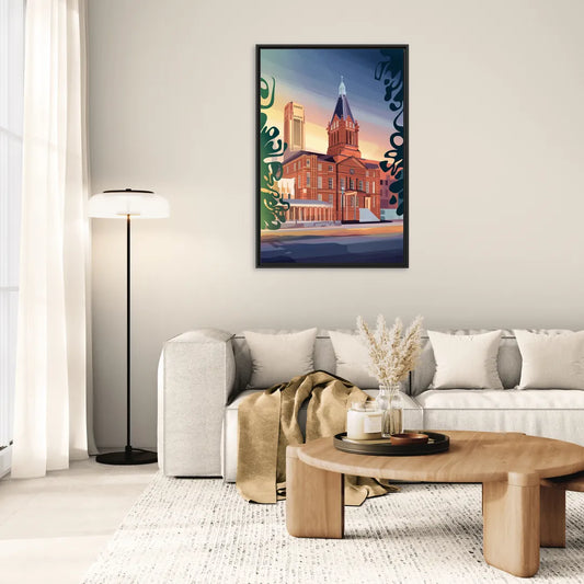 Fort Wayne Historic Landmarks - Living Room Black Frame Canvas