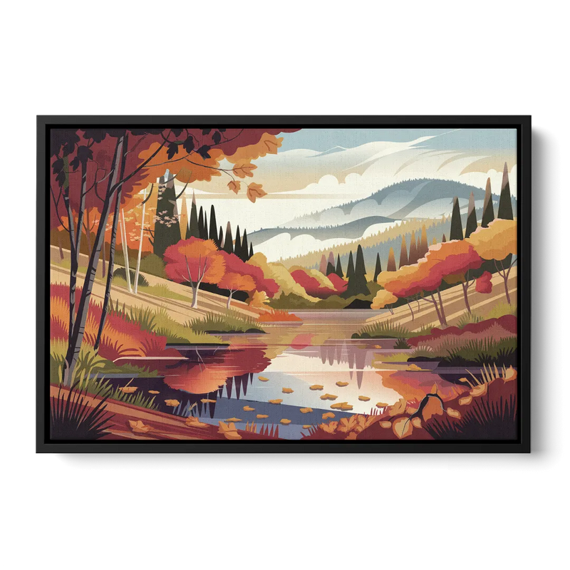 Ashland Fall Foliage - Black Frame Canvas