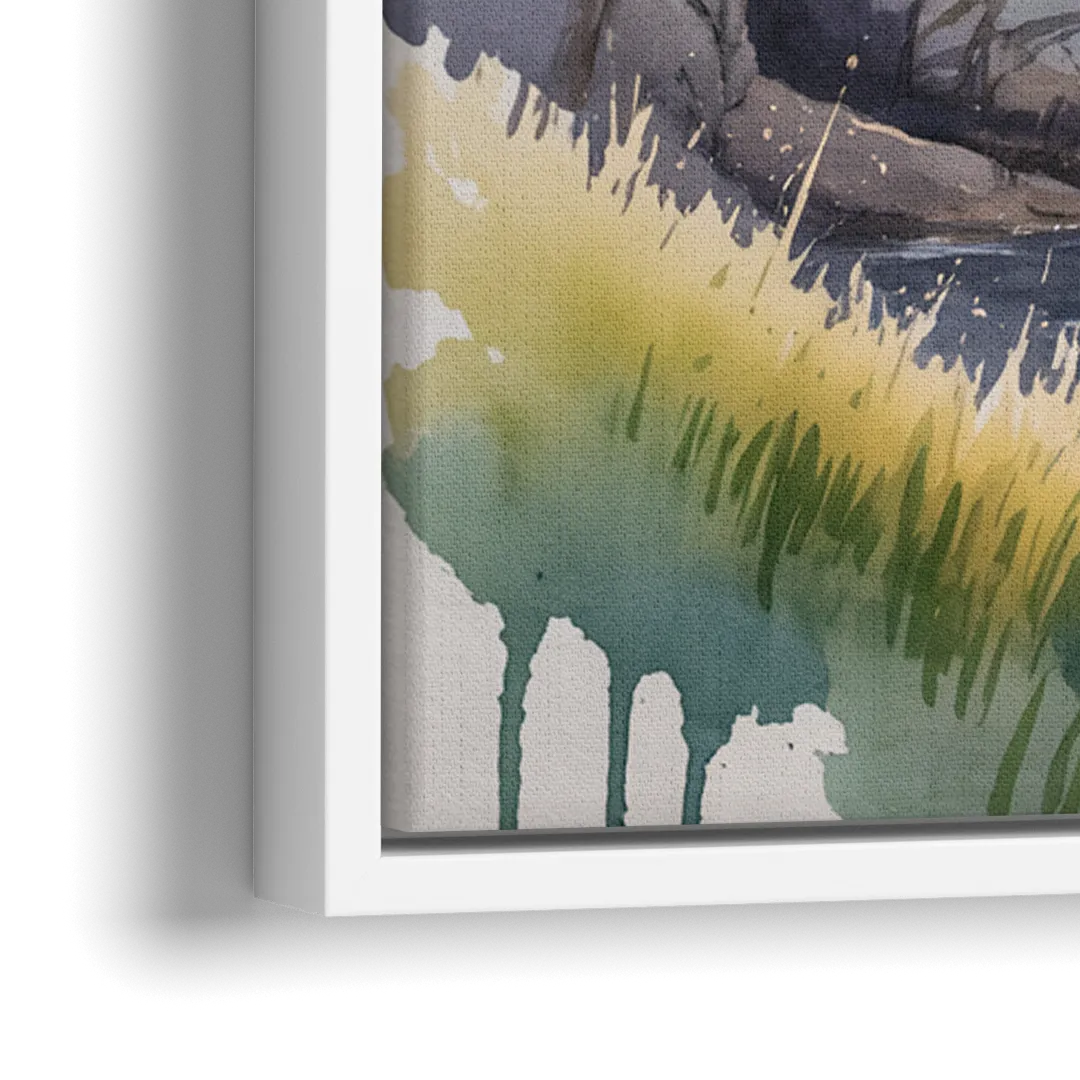 Nova Scotia Serenity - Close-Up White Frame Canvas