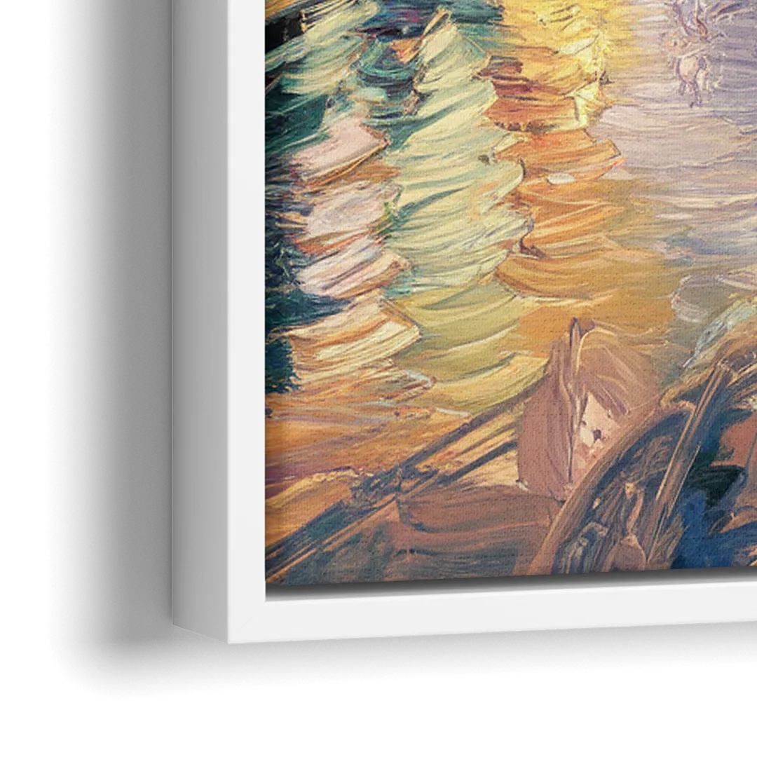 Columbus Scioto River View - Close-Up White Frame Canvas