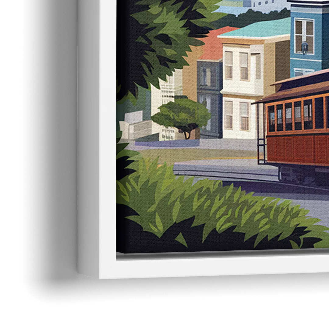San Francisco Urban Landscape - Close-Up White Frame Canvas