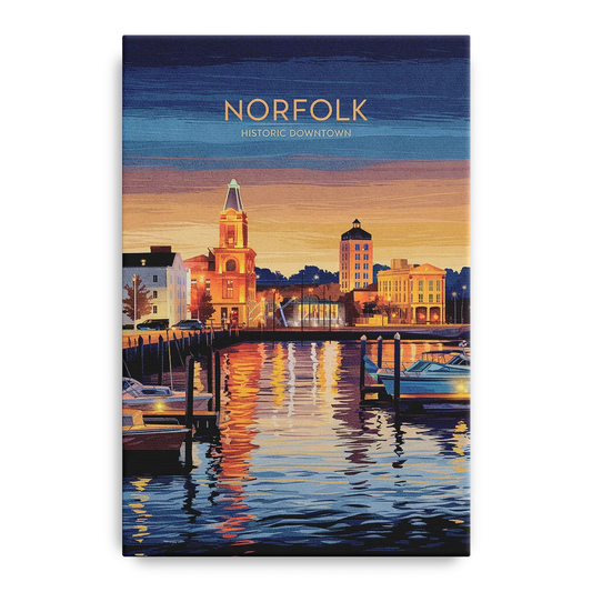 Norfolk Historic Downtown - Canvas Wall Art