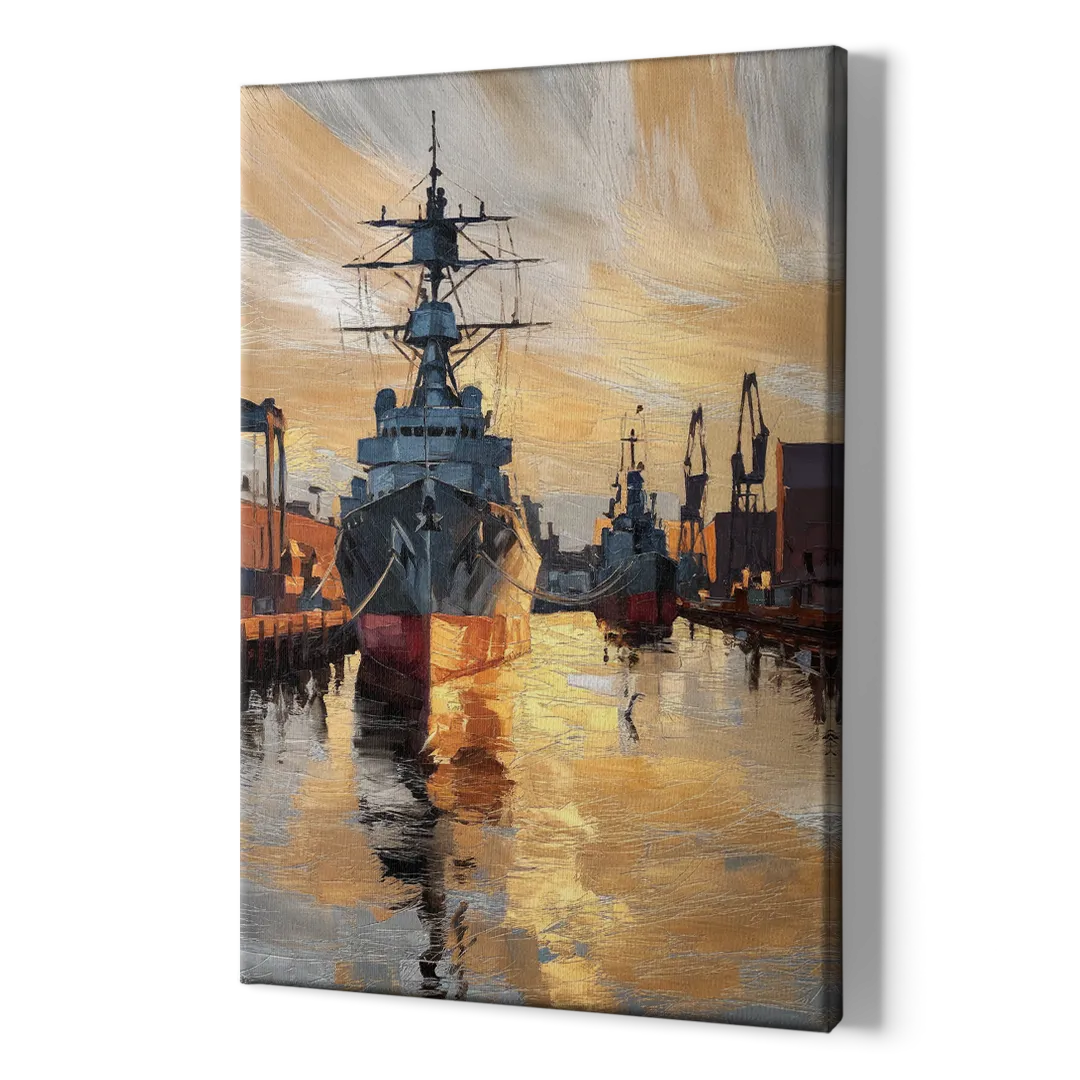 Norfolk Naval Shipyard Tribute - Canvas Print Art Sides