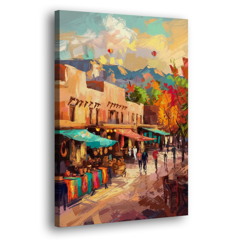 Santa Fe Historic Plaza - Canvas Print Art Sides