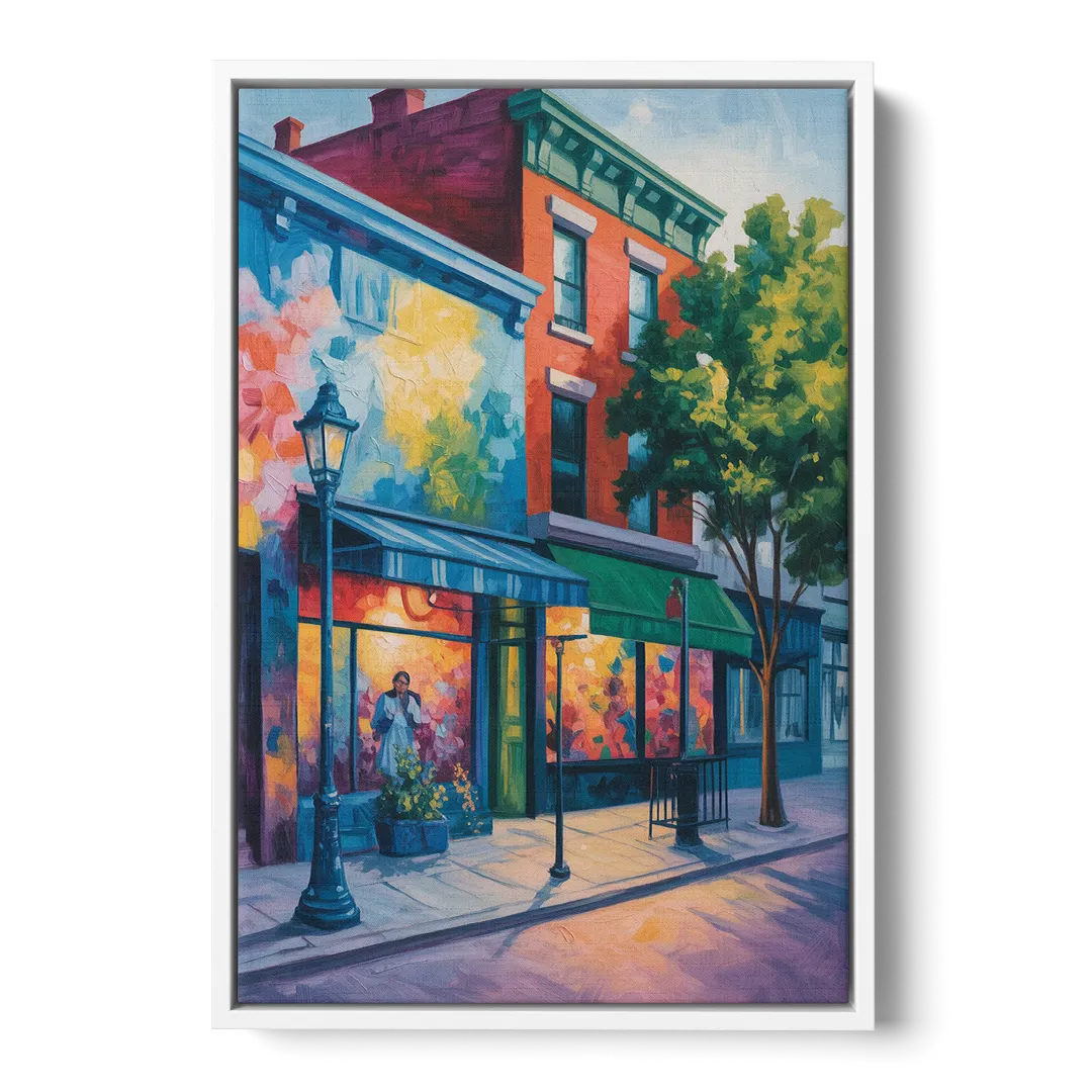 Plateau Mont Royal Murals - White Frame Canvas