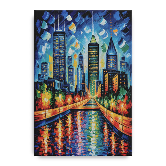 Montreal Skyline at Night - Canvas Wall Art