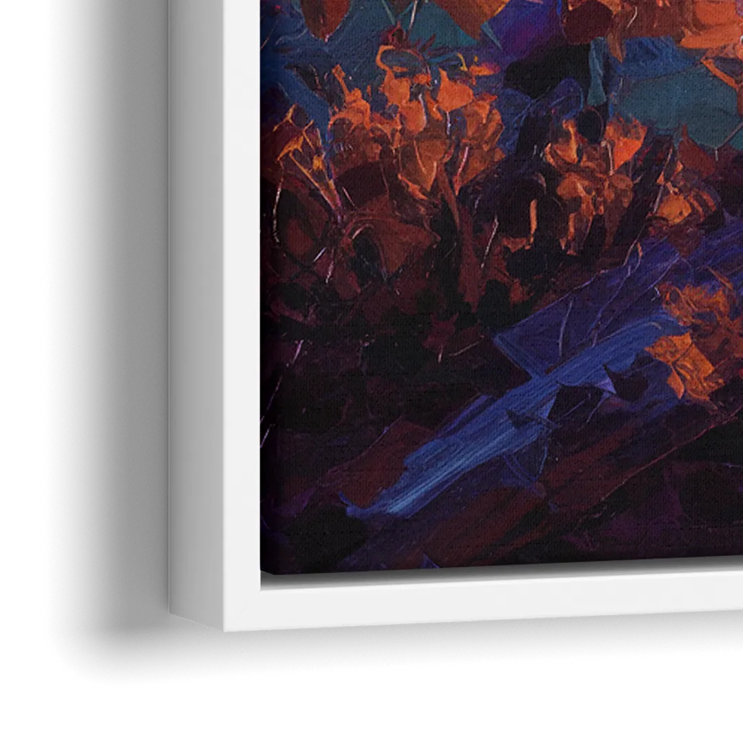 Tucson Saguaro Silhouettes - Close-Up White Frame Canvas