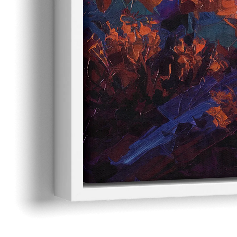 Tucson Saguaro Silhouettes - Close-Up White Frame Canvas