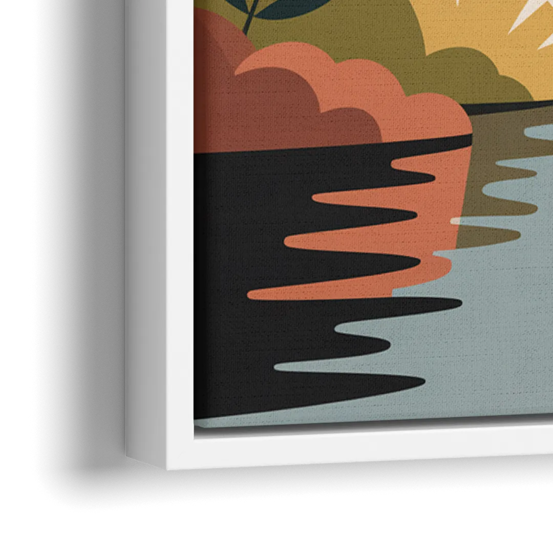 Stanley Park Seawall - Close-Up White Frame Canvas