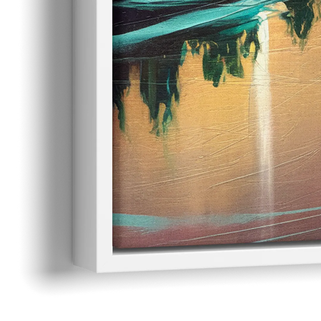 Austin Vibrant Skyline - Close-Up White Frame Canvas