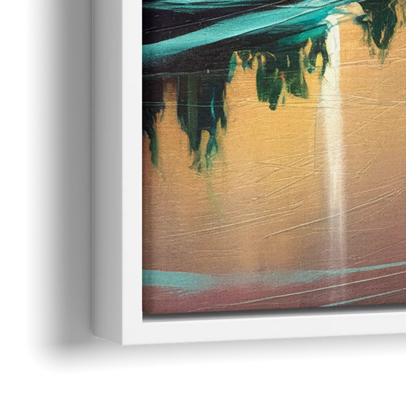 Austin Vibrant Skyline - Close-Up White Frame Canvas