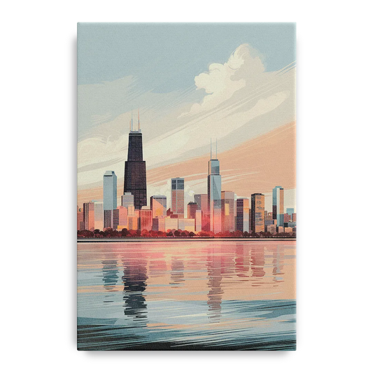 Chicago Skyline from Lake Michigan - Canvas Wall Art