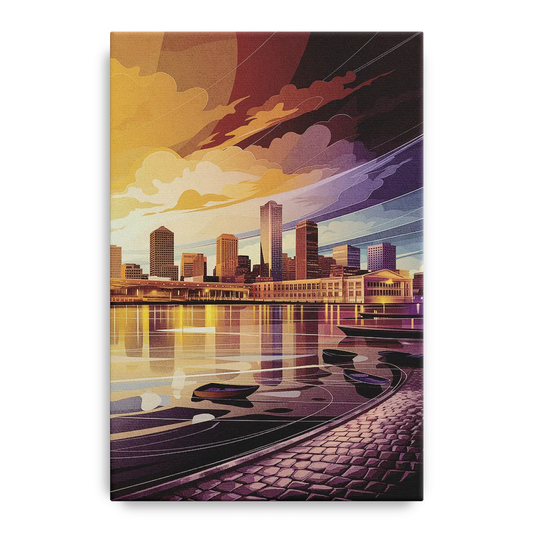 Boston Skyline at Sunset - Canvas Wall Art
